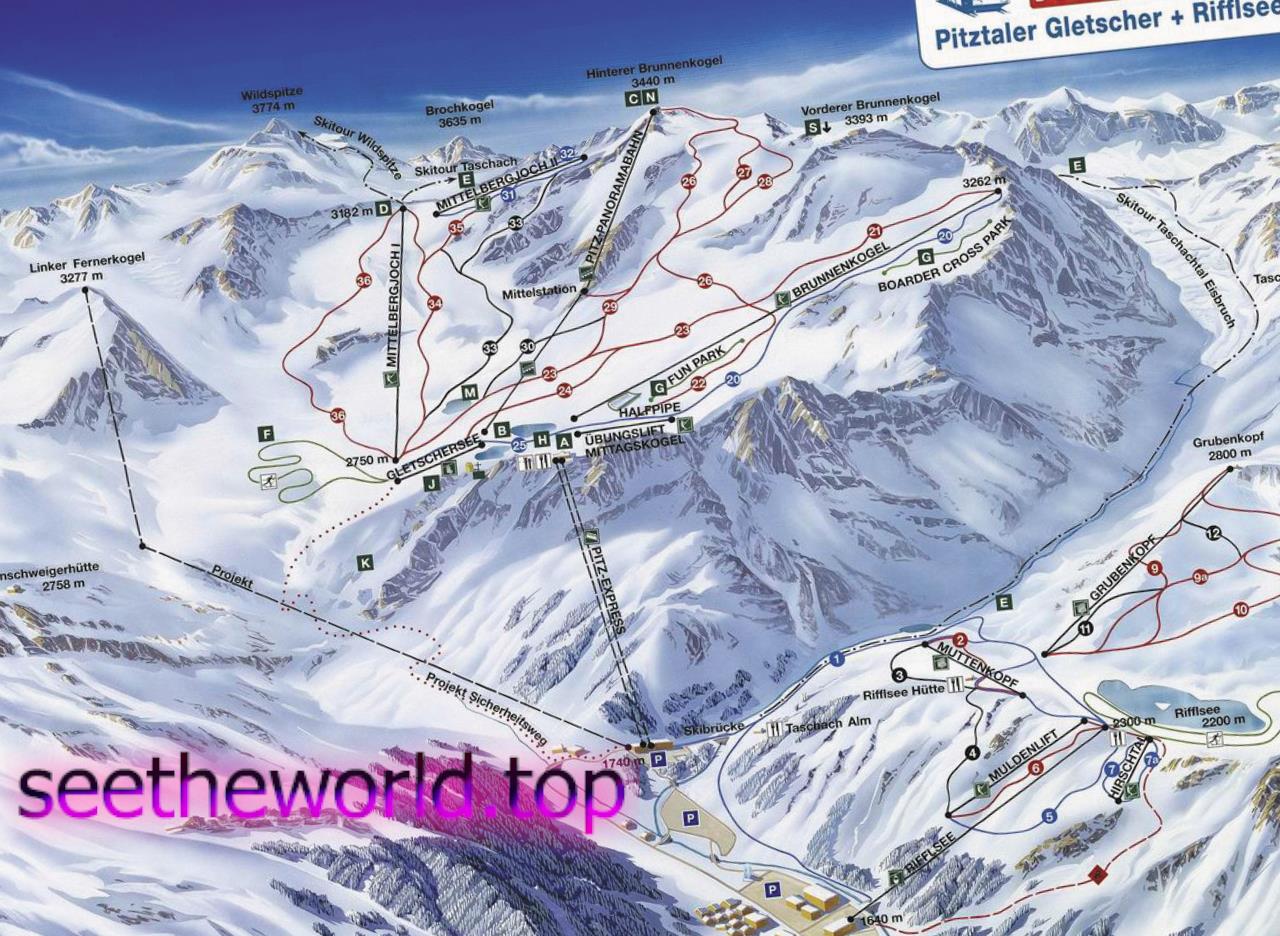 Ski resort - Pitztal - Rifflsee, Austria