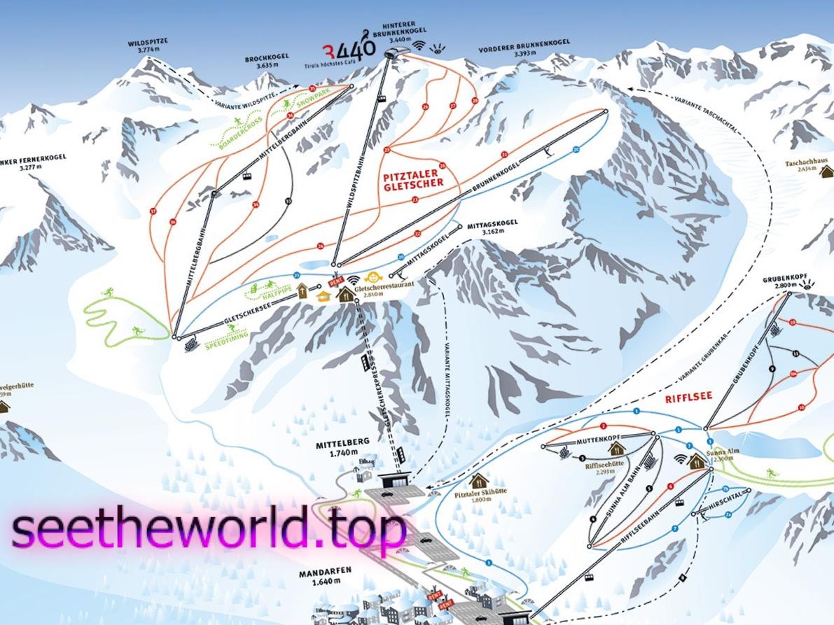 Ski resort - Pitztal - Rifflsee, Austria