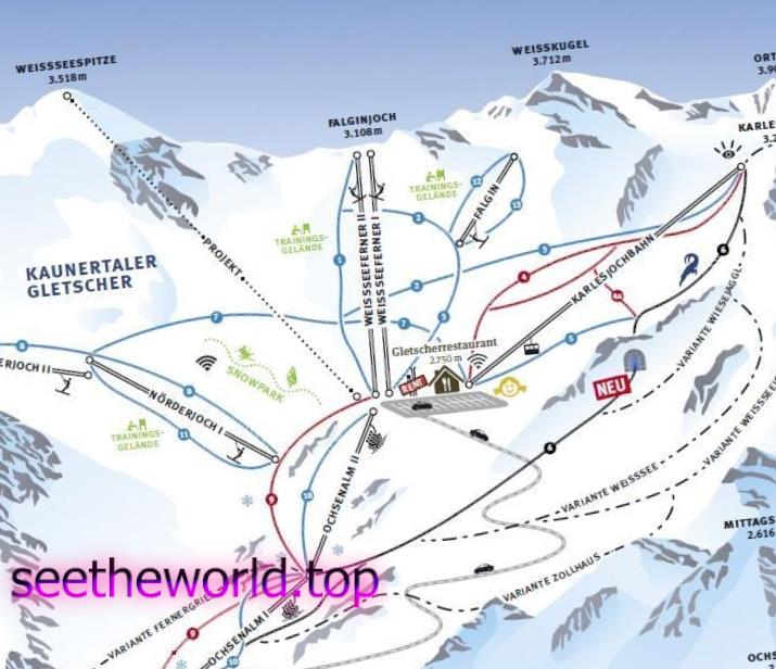 Ski resort - Pitztal - Rifflsee, Austria