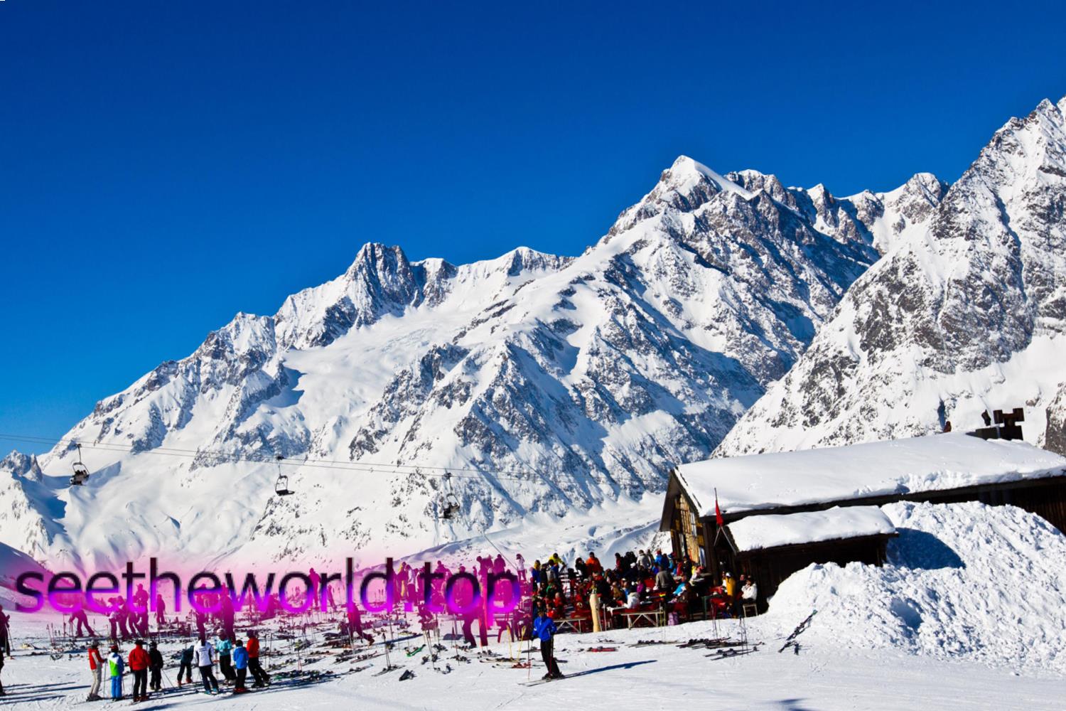 Ski resort Courmayeur, Italy