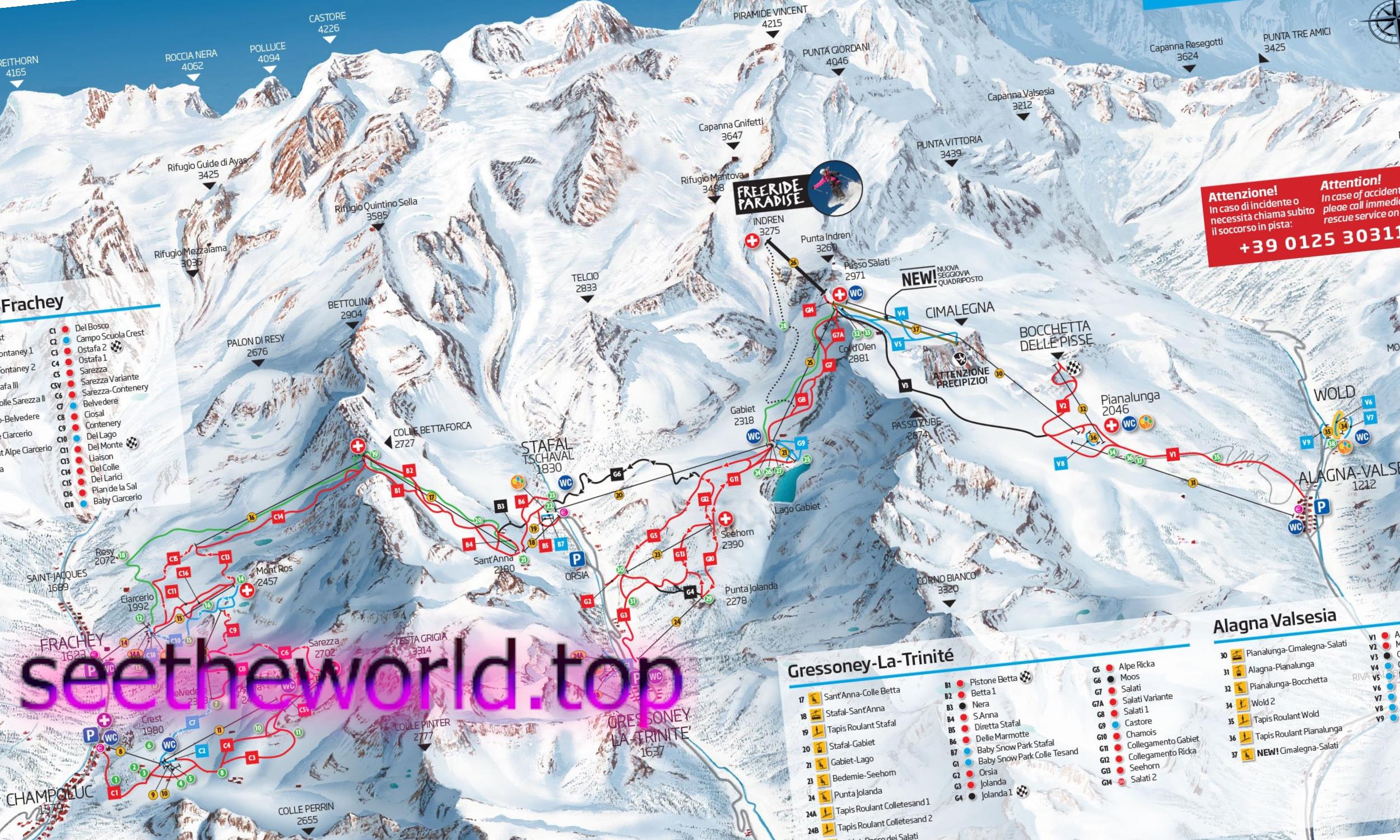 Ski resort Alanya-Valsesia (Alagna-Valsesia), Italy