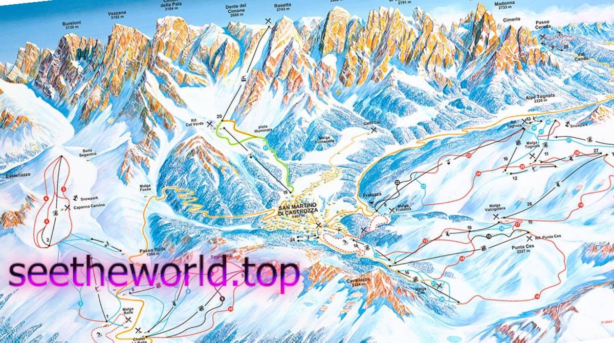 Ski resort San Martino di Castrozza (San Martino di Castrozza), Italy