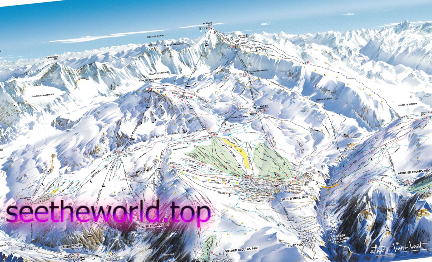 Ski resort Alpe d'Huez (Alpe d'Huez), France