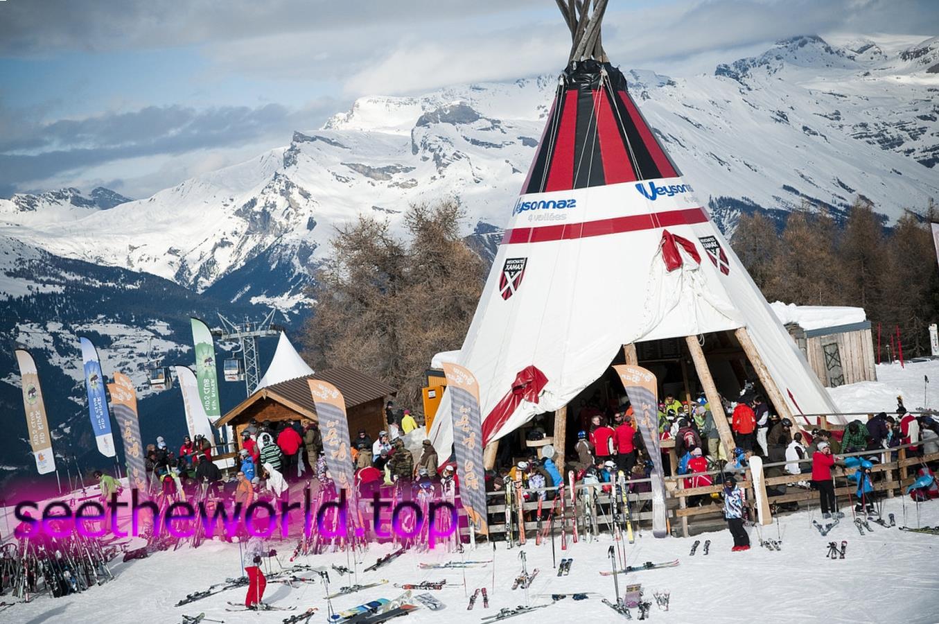 Ski resort Veysonnaz, Switzerland