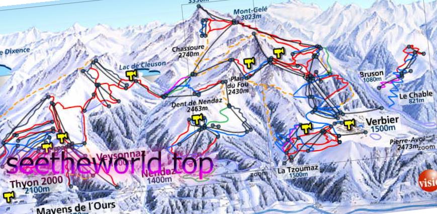 Ski resort Veysonnaz, Switzerland
