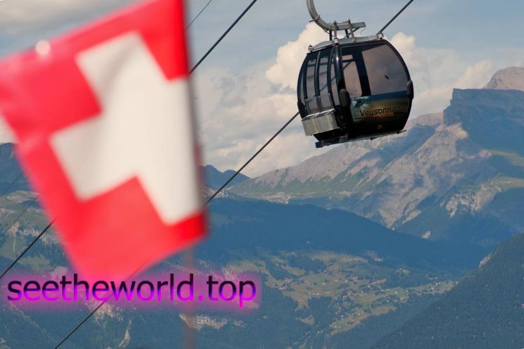 Ski resort Veysonnaz, Switzerland