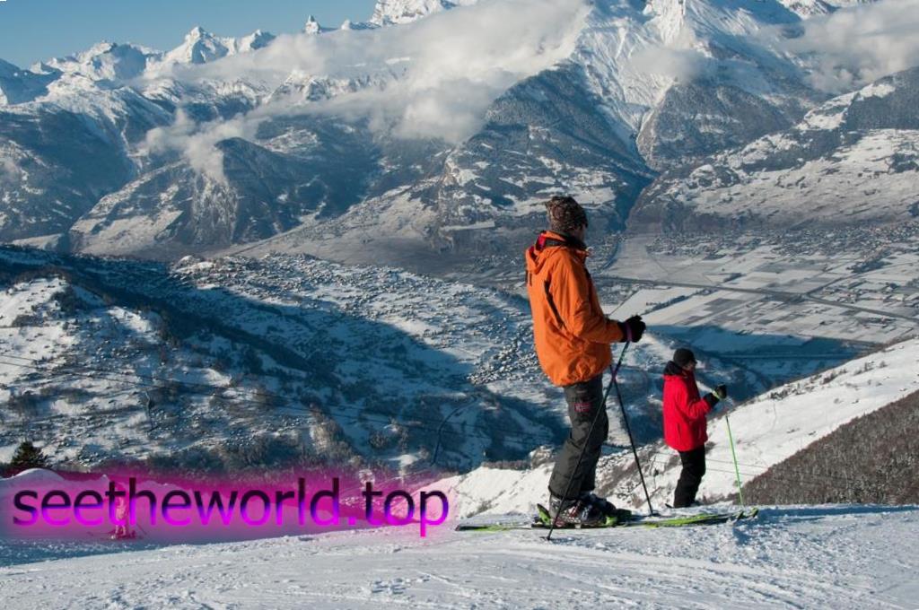 Ski resort Veysonnaz, Switzerland