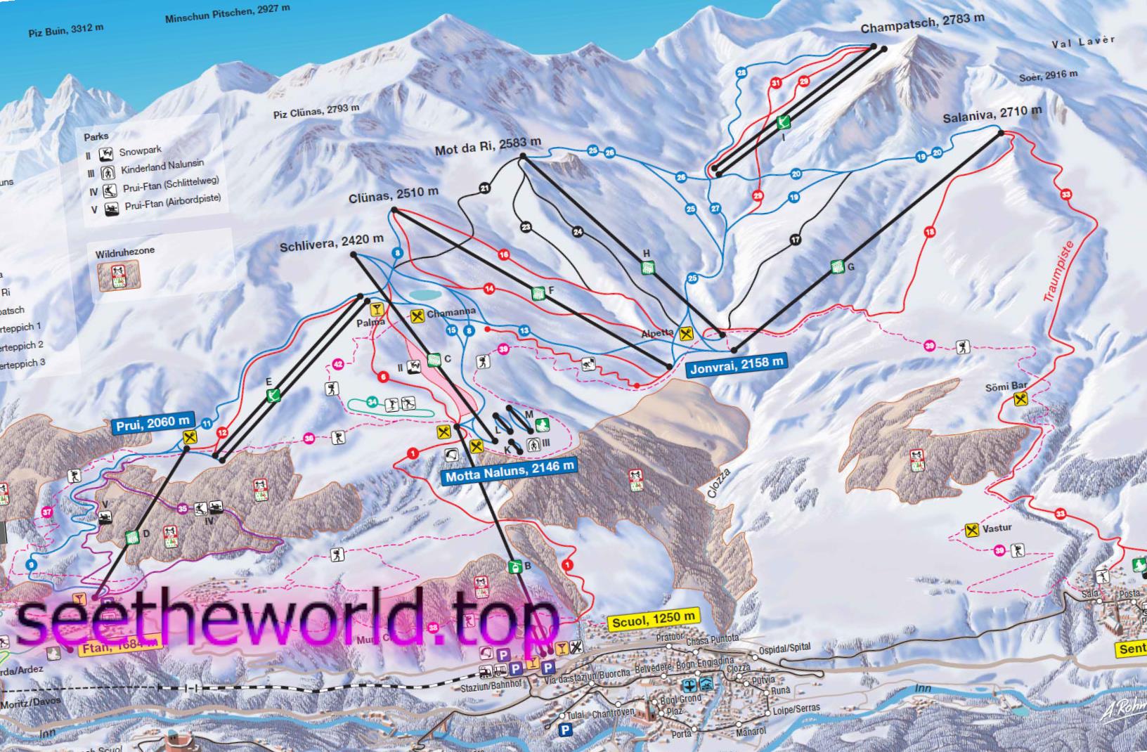 Ski resort Scuol (Scuol), Switzerland