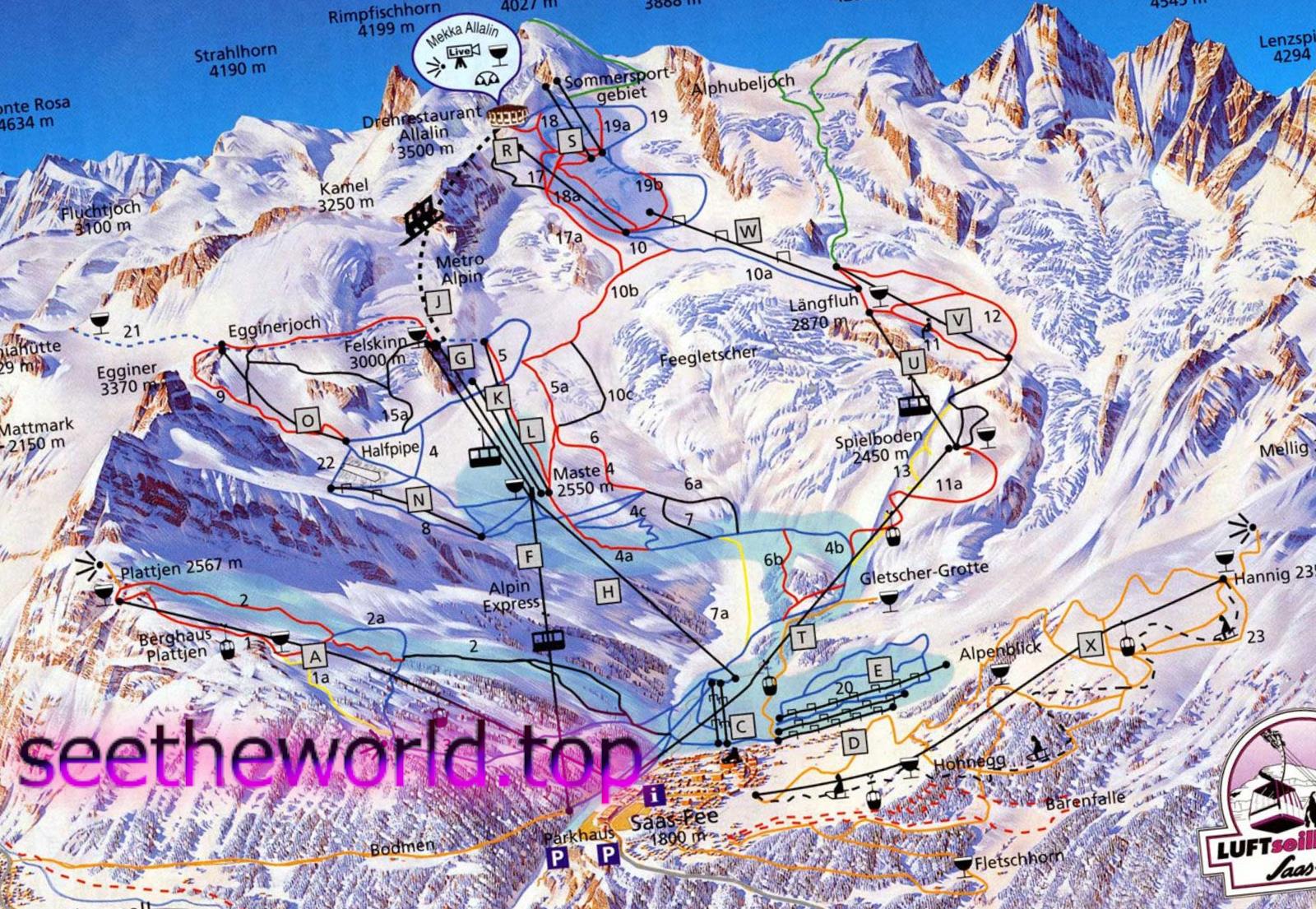 Ski resort Saas Fee (Saas Fee), Switzerland