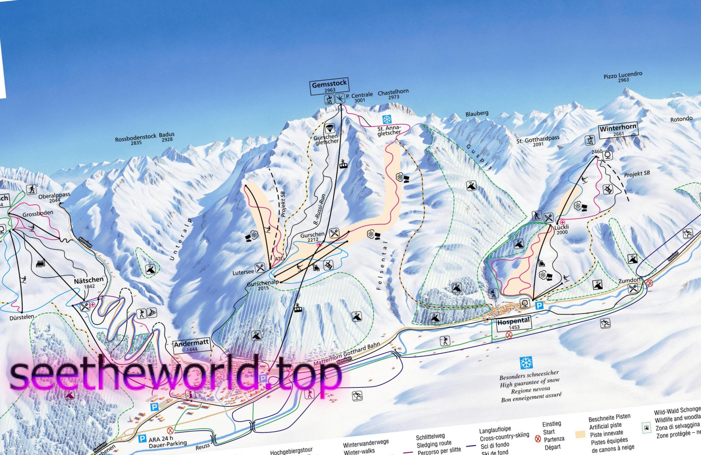 Ski resort Andermatt (Andermatt), Switzerland