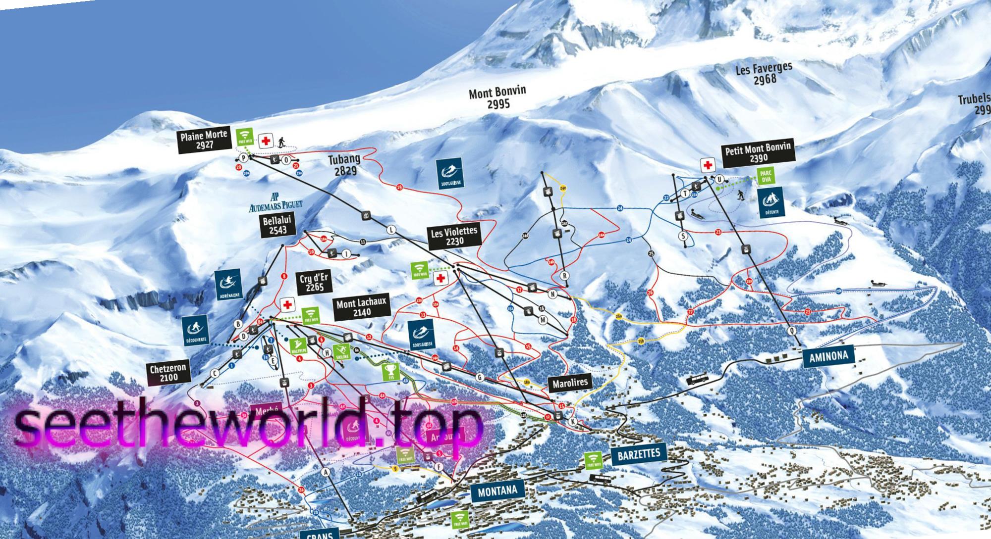 Crans-Montana ski resort, Switzerland