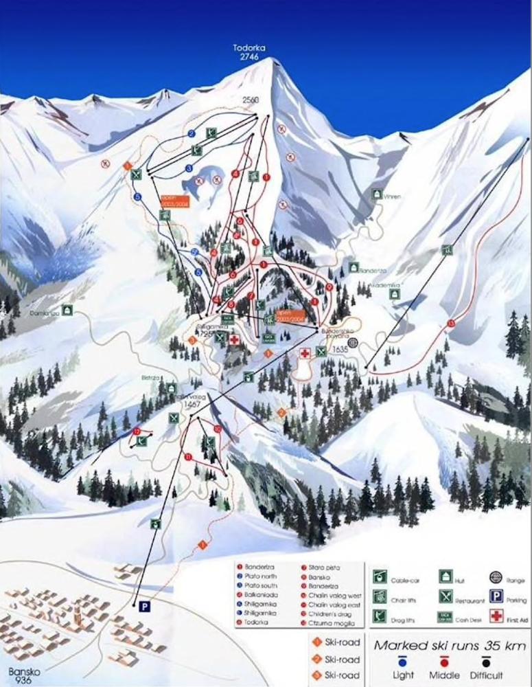 Гірськолижний курорт Бансько (Bansko), Болгарія